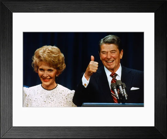 Framed Print : President Reagan Making Thumbs Up Sign