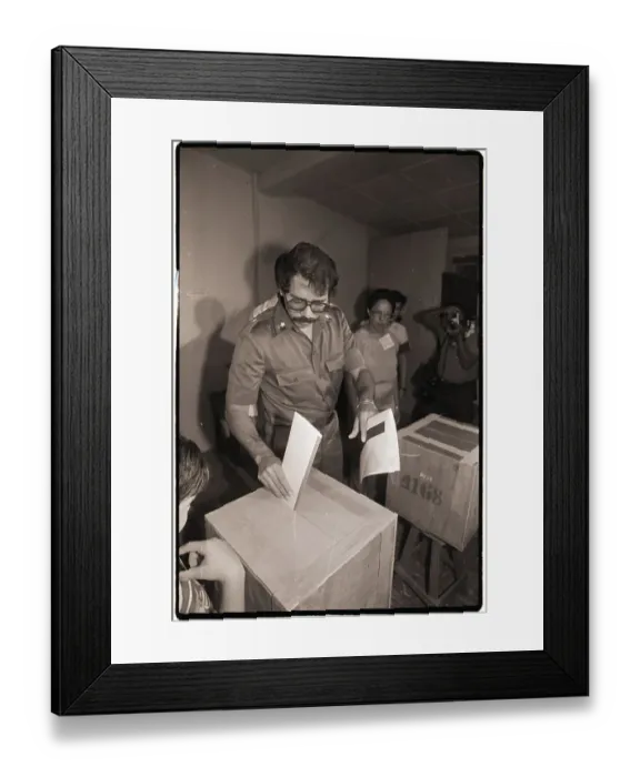 Framed Print : Daniel Ortega Votes in Election Framed Print : Daniel Ortega Votes in Election
