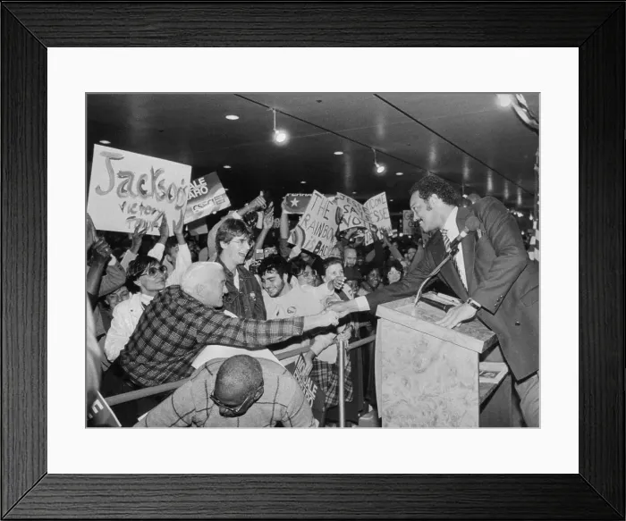 Framed Print : Jesse Jackson Reaching to Shake Hands of Citizens in Albany Framed Print : Jesse Jackson Reaching to Shake Hands of Citizens in Albany