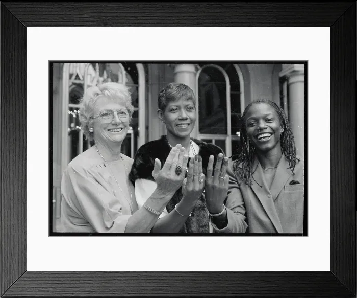Framed Print : Olympic Champions Showing Their Rings Framed Print : Olympic Champions Showing Their Rings