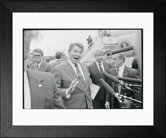 Framed Print : President Reagan Speaking to Newsmen