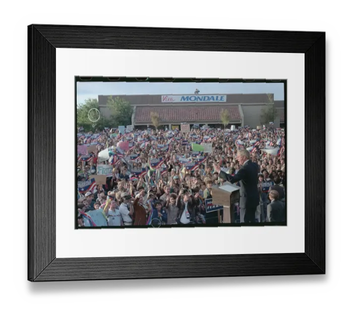 Framed Print : Presidential Candidate Walter Mondale Speaking to High School Audience Framed Print : Presidential Candidate Walter Mondale Speaking to High School Audience