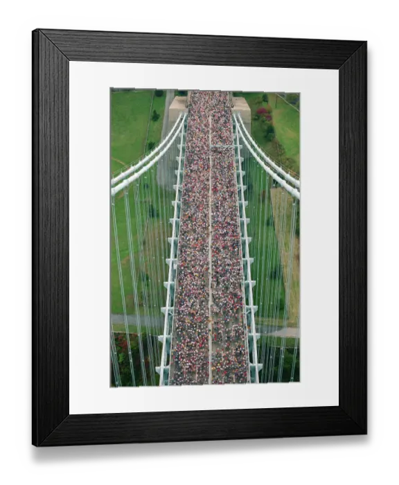 Framed Print : New York City Marathon Runners on Verrazano Bridge Framed Print : New York City Marathon Runners on Verrazano Bridge
