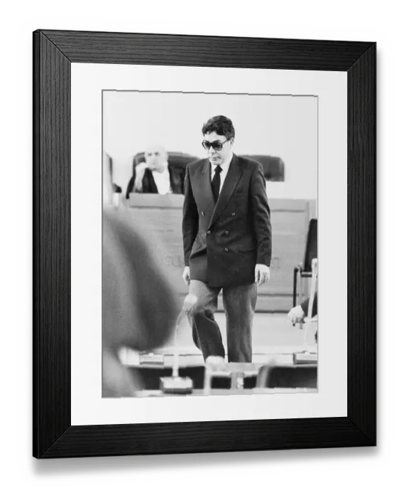 Framed Print : Suspect Tommaso Buscetta in Courtroom Framed Print : Suspect Tommaso Buscetta in Courtroom