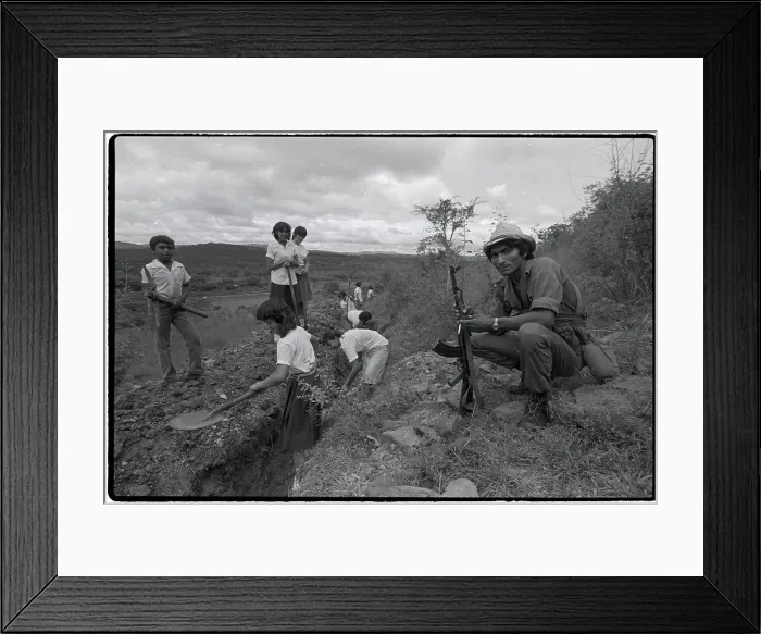 Framed Print : Students Dig Trenches in Nicaragua Framed Print : Students Dig Trenches in Nicaragua