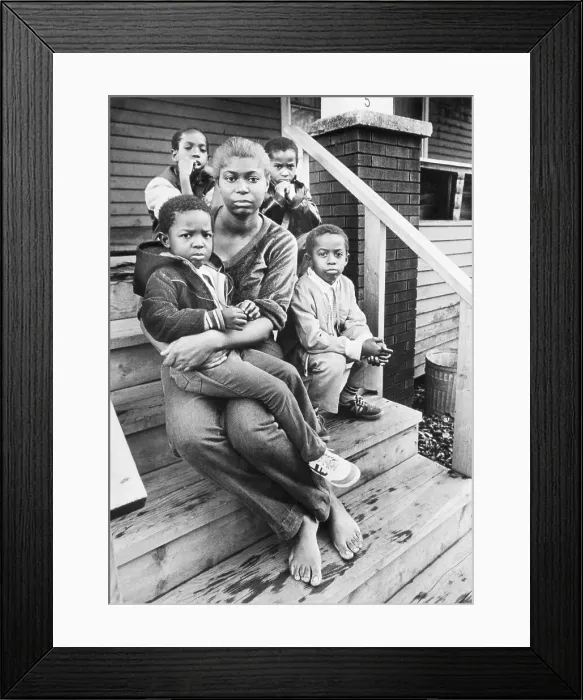 Framed Print : Portrait of Mother and Four Young Sons Framed Print : Portrait of Mother and Four Young Sons