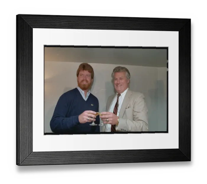 Framed Print : Portrait of Cubs Rick Sutcliffe and Dallas Green Sharing Drinks Framed Print : Portrait of Cubs Rick Sutcliffe and Dallas Green Sharing Drinks