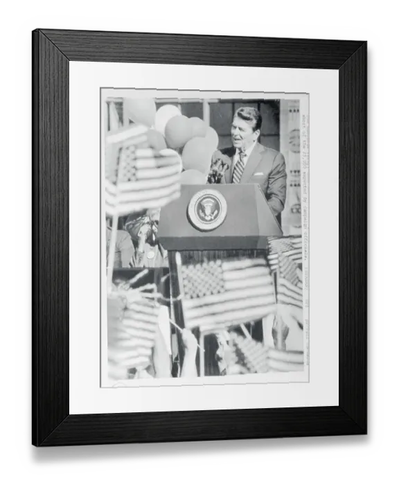 Framed Print : President Reagan Addressing a Rally Framed Print : President Reagan Addressing a Rally