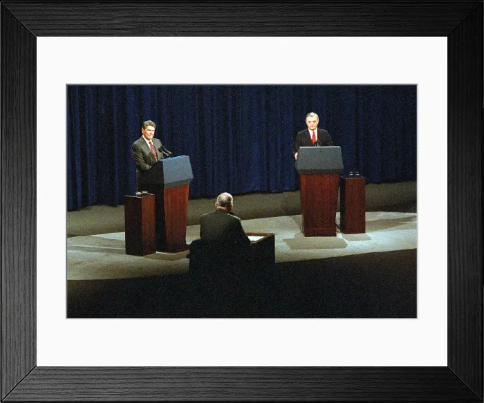 Framed Print : President Reagan and Walter Mondale Participating in Debate Framed Print : President Reagan and Walter Mondale Participating in Debate