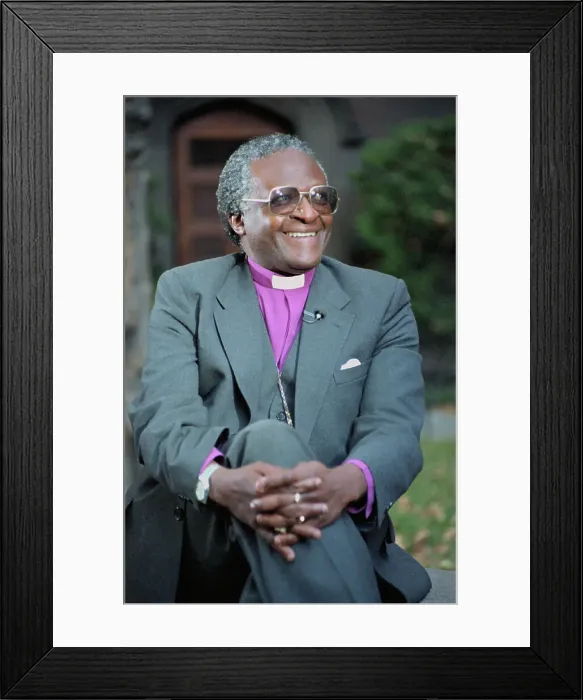 Framed Print : Desmond Tutu Smiling Framed Print : Desmond Tutu Smiling