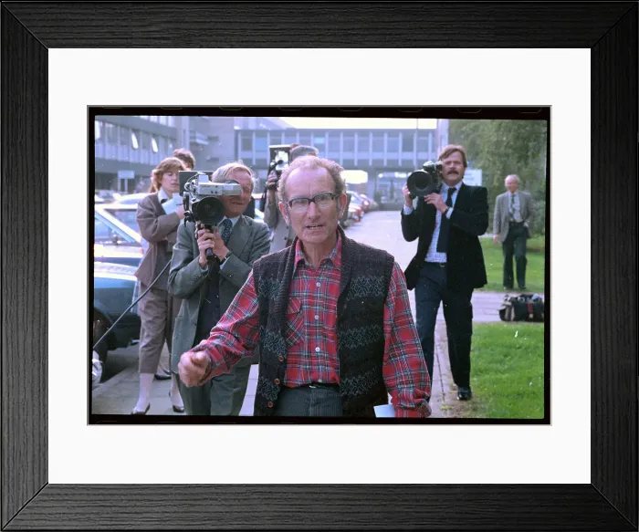Framed Print : Cesar Milstein Attending Press Conference Framed Print : Cesar Milstein Attending Press Conference