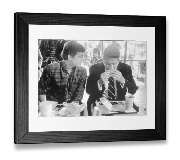 Framed Print : President Reagan Eating a Hamburger Framed Print : President Reagan Eating a Hamburger