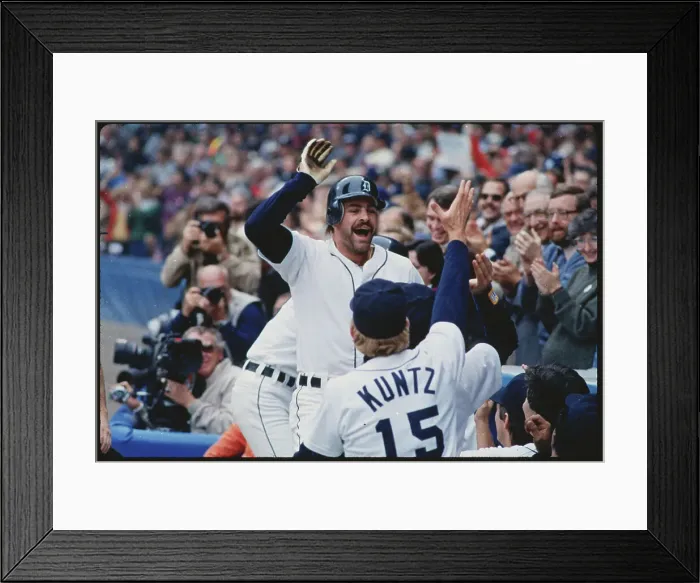 Framed Print : Kirk Gibson Celebrating His Home Run During Baseball Action Framed Print : Kirk Gibson Celebrating His Home Run During Baseball Action