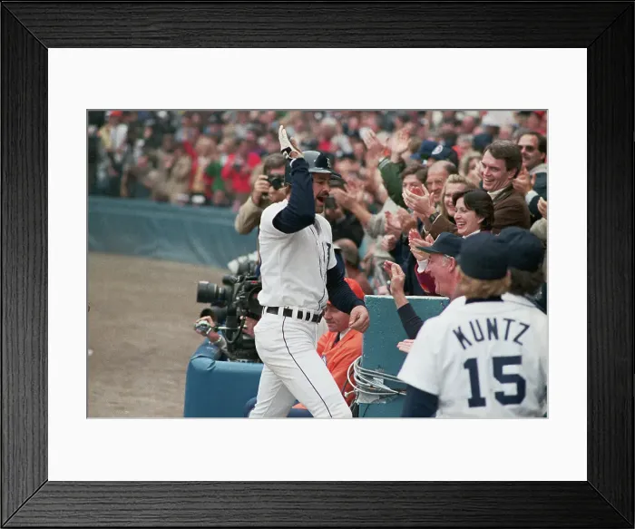 Framed Print : Kirk Gibson and Teammates Jubilantly Gesturing After Game Win Framed Print : Kirk Gibson and Teammates Jubilantly Gesturing After Game Win