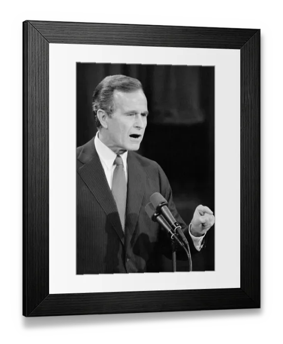 Framed Print : George Bush Debating Against Geraldine Ferraro Framed Print : George Bush Debating Against Geraldine Ferraro