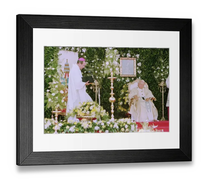 Framed Print : Pope John Paul II Seated During Mass Framed Print : Pope John Paul II Seated During Mass