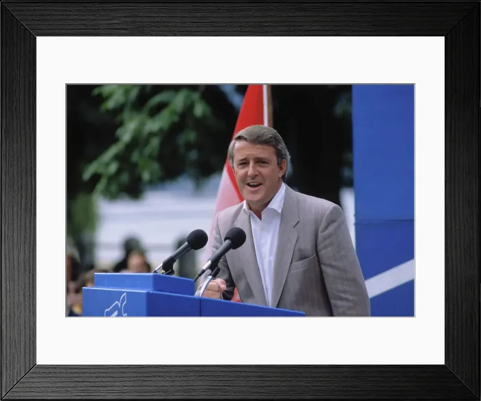 Framed Print : Canadian Prime Minister Brian Mulroney Delivering Speech Framed Print : Canadian Prime Minister Brian Mulroney Delivering Speech