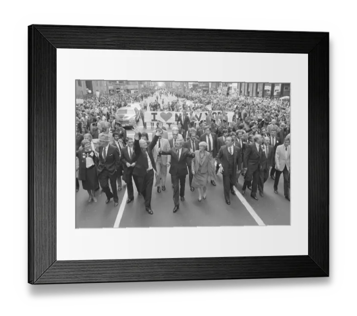 Framed Print : Cuomo, Mondale, Koch and Ferraro in Parade Framed Print : Cuomo, Mondale, Koch and Ferraro in Parade