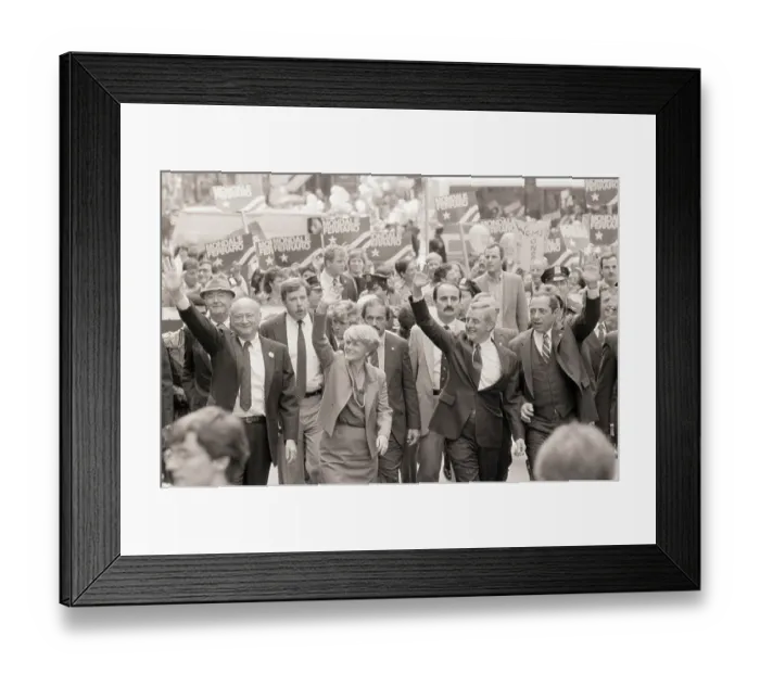 Framed Print : Ed Koch with Walter Mondale and Geraldine Ferraro Framed Print : Ed Koch with Walter Mondale and Geraldine Ferraro