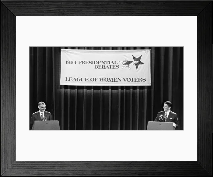 Framed Print : Walter Mondale and Ronald Reagan Debating