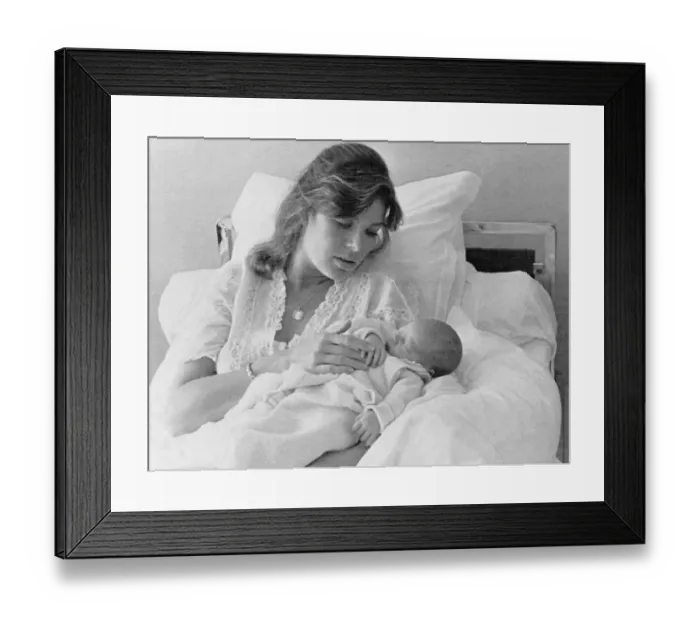 Framed Print : Princess Caroline and Newborn Son Framed Print : Princess Caroline and Newborn Son