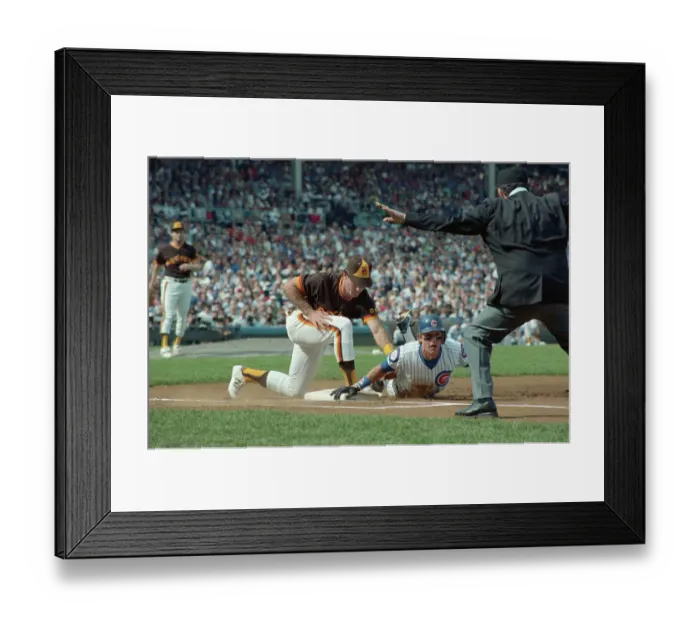 Framed Print : Safe Action During Cubs and Padres Game Framed Print : Safe Action During Cubs and Padres Game