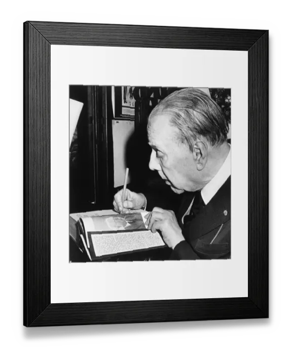 Framed Print : Jorge Luis Borges Autographs Book Framed Print : Jorge Luis Borges Autographs Book