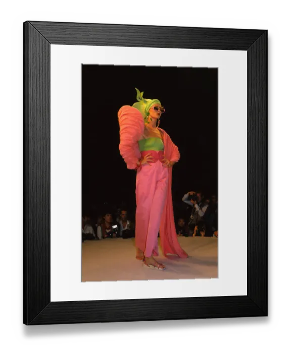 Framed Print : Claude Montana Model Walking on Runway Framed Print : Claude Montana Model Walking on Runway