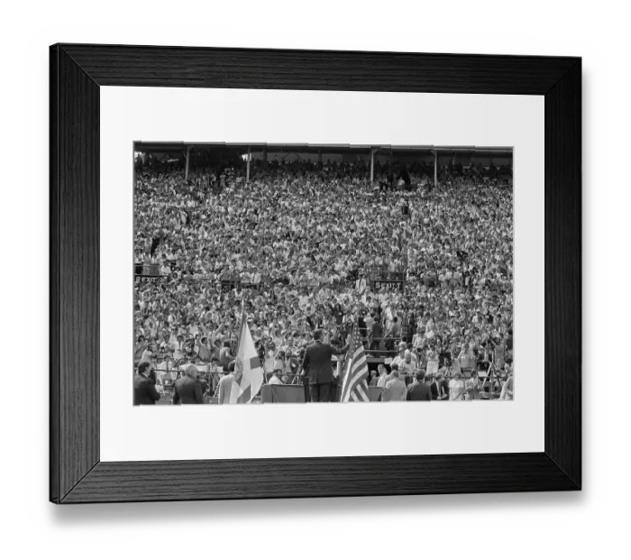 Framed Print : George Bush Greeting Crowd of People Framed Print : George Bush Greeting Crowd of People