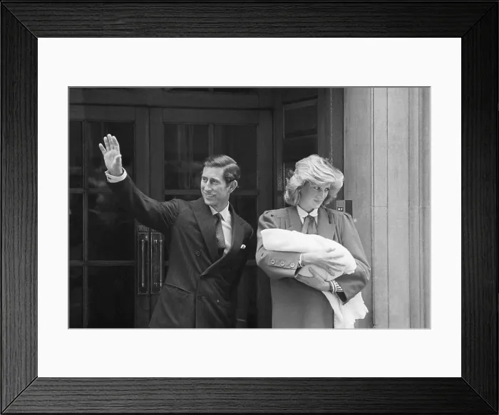 Framed Print : Prince Charles and Diana With Newborn Son Framed Print : Prince Charles and Diana With Newborn Son