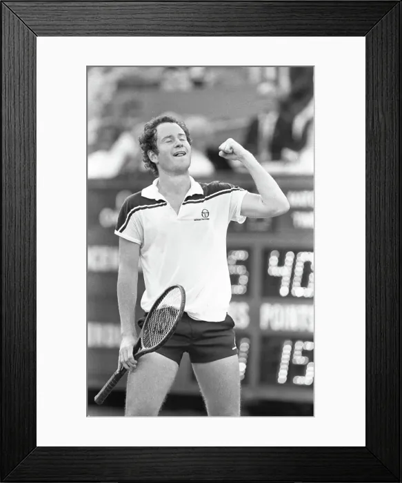 Framed Print : John McEnroe Takes Wimbledon Win Framed Print : John McEnroe Takes Wimbledon Win