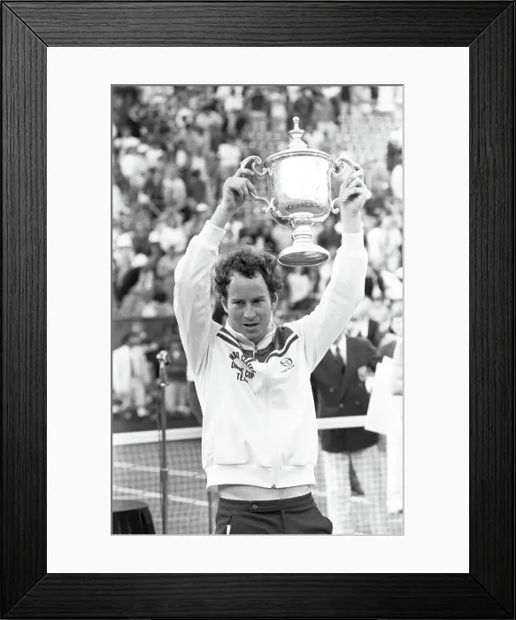 Framed Print : John McEnroe Takes Wimbledon Win Framed Print : John McEnroe Takes Wimbledon Win