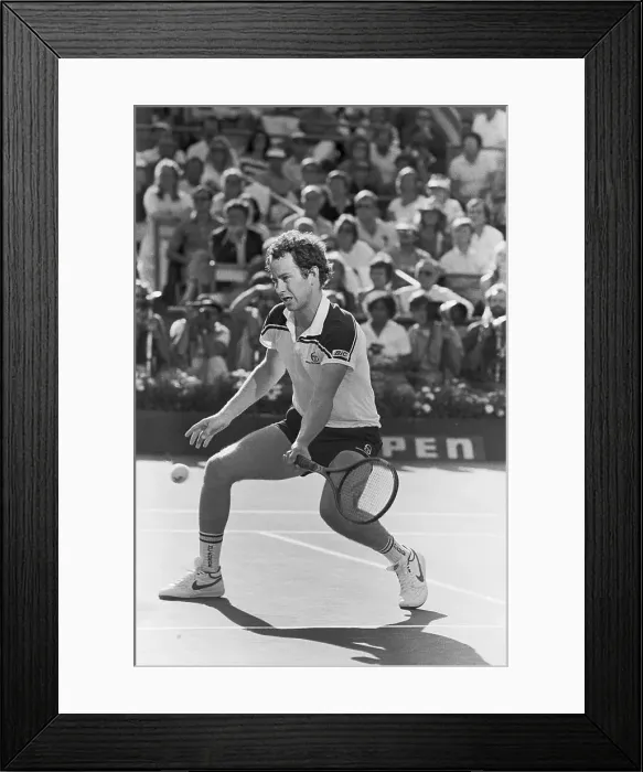 Framed Print : McEnroe Hitting Backhand Return