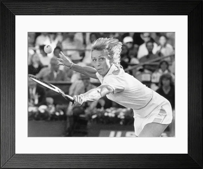 Framed Print : Martina Navratilova Reaching for a Shot Framed Print : Martina Navratilova Reaching for a Shot