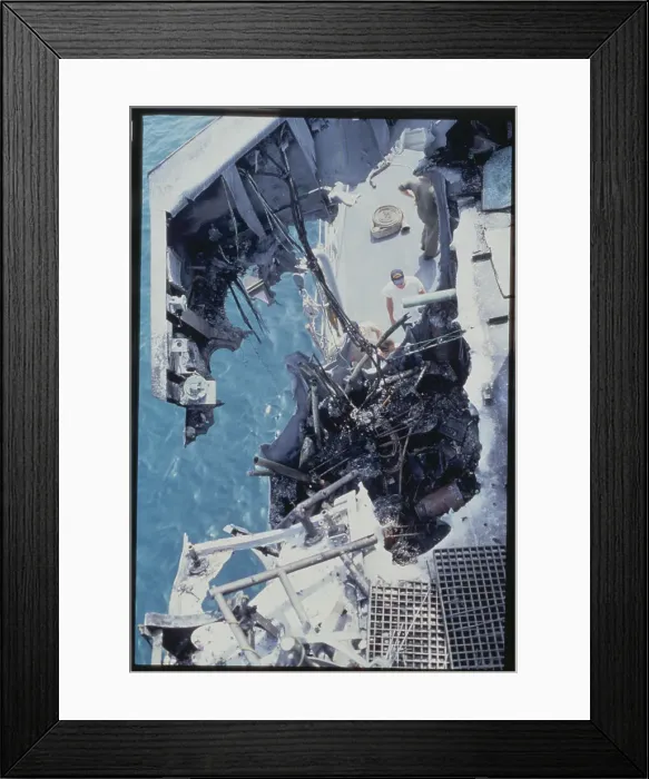 Framed Print : USS Stark Damaged by Iraqi Missile Framed Print : USS Stark Damaged by Iraqi Missile