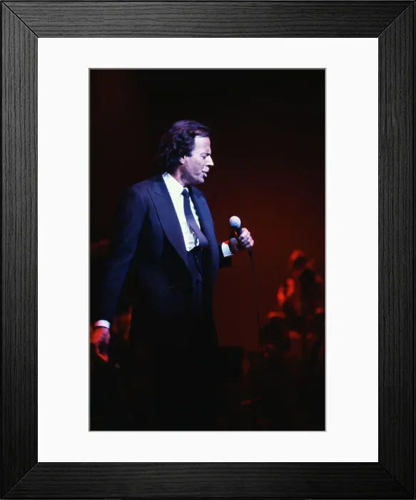 Framed Print : Julio Iglesias Performing on Stage Framed Print : Julio Iglesias Performing on Stage
