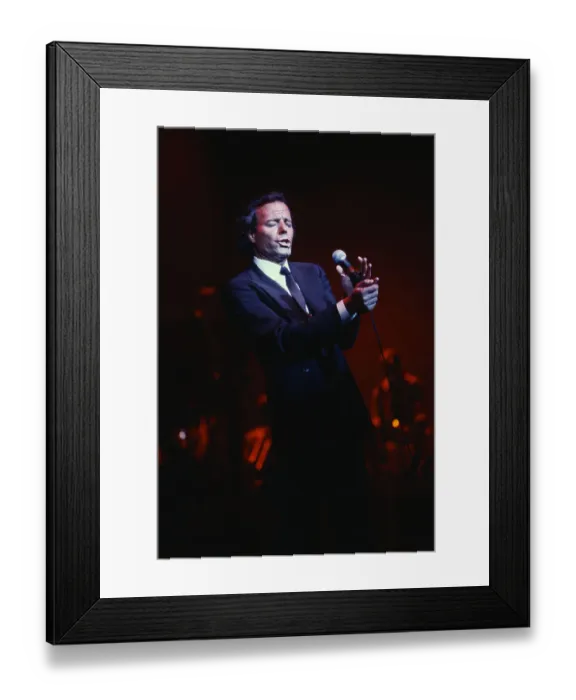 Framed Print : Julio Iglesias Performing on Stage Framed Print : Julio Iglesias Performing on Stage