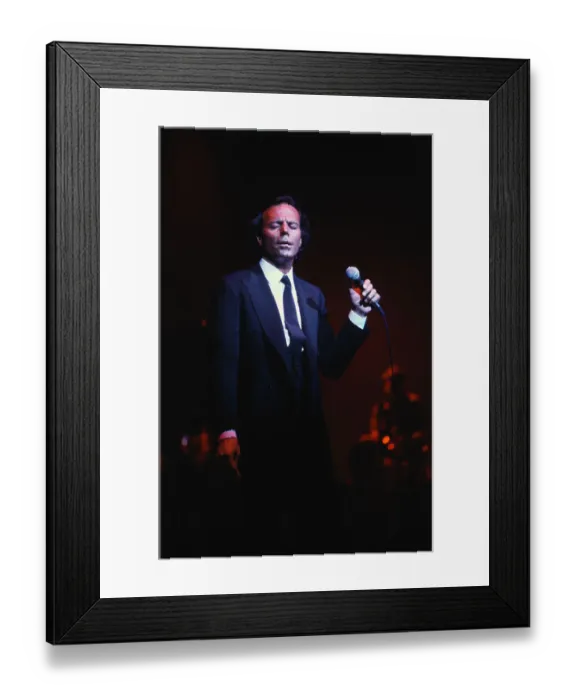 Framed Print : Julio Iglesias Performing on Stage Framed Print : Julio Iglesias Performing on Stage