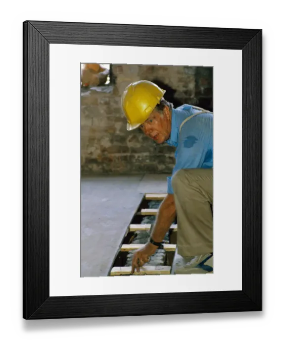 Framed Print : Jimmy Carter Wearing Hard Hat Framed Print : Jimmy Carter Wearing Hard Hat