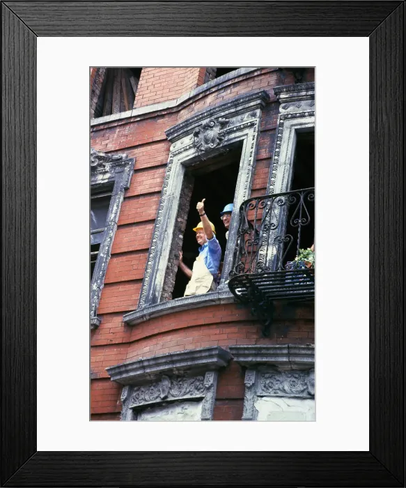 Framed Print : Jimmy Carter Waving from Window Framed Print : Jimmy Carter Waving from Window