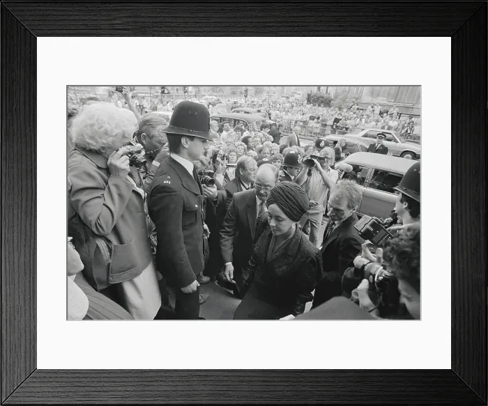 Framed Print : Elizabeth Taylor Walking Through Crowd En Route to Service Framed Print : Elizabeth Taylor Walking Through Crowd En Route to Service