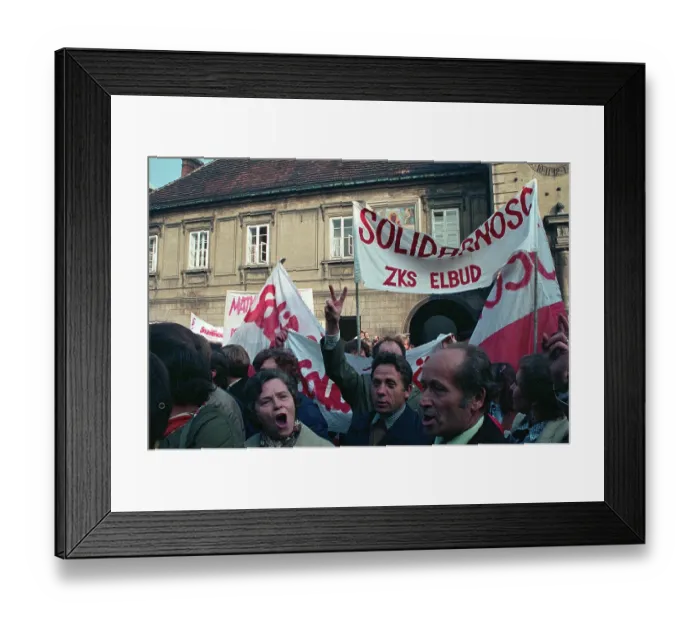 Framed Print : Demonstrators Holding Banner Framed Print : Demonstrators Holding Banner
