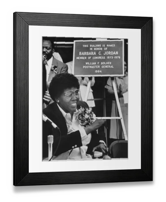 Framed Print : Barbara Jordan Smiling