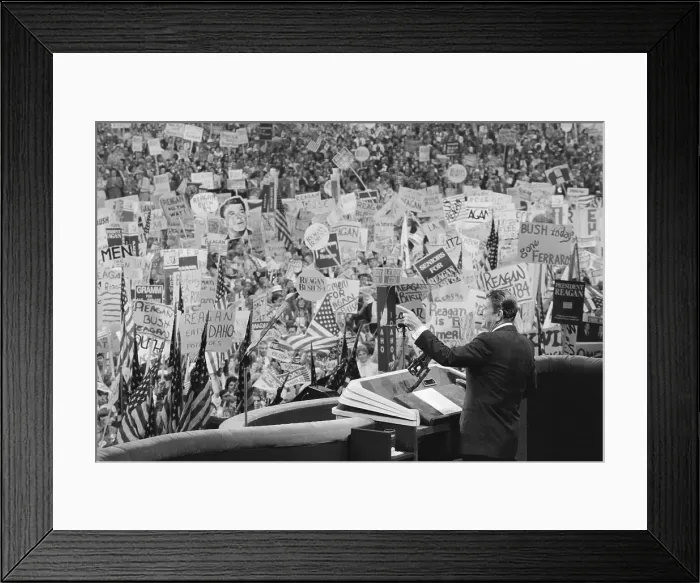 Framed Print : Ronald Reagan Giving Acceptance Speech Framed Print : Ronald Reagan Giving Acceptance Speech