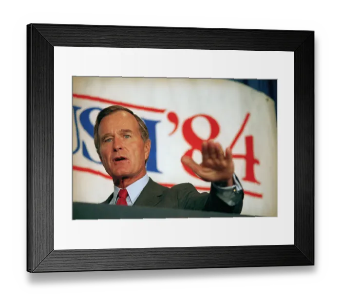 Framed Print : George Bush Gesturing with His Hand Framed Print : George Bush Gesturing with His Hand