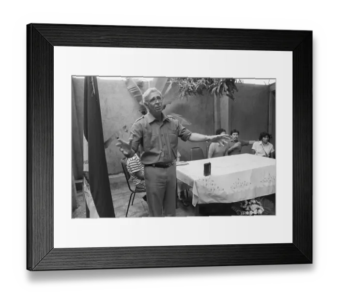 Framed Print : Priest and Minister Cardenal Gives Speech Framed Print : Priest and Minister Cardenal Gives Speech