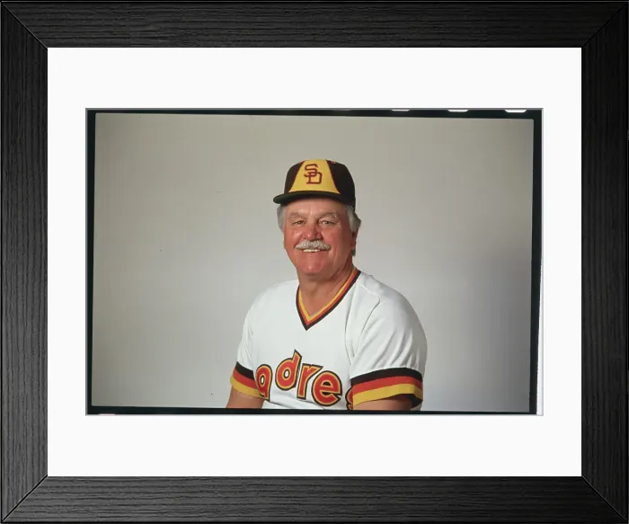 Framed Print : Portrait of Padres Baseball Manager Dick Williams Framed Print : Portrait of Padres Baseball Manager Dick Williams
