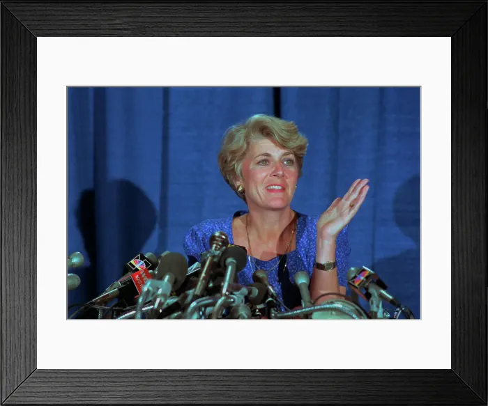 Framed Print : Geraldine Ferraro Addressing Reporters Framed Print : Geraldine Ferraro Addressing Reporters