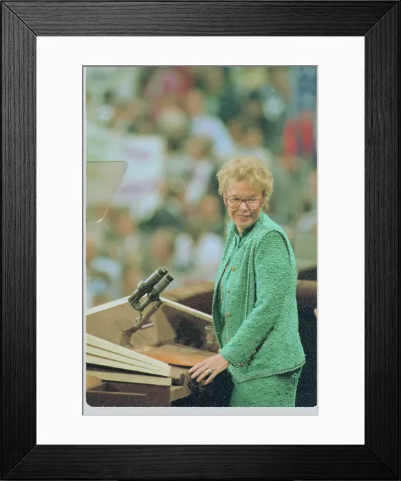 Framed Print : Jeanne Kirkpatrick Speaking Framed Print : Jeanne Kirkpatrick Speaking