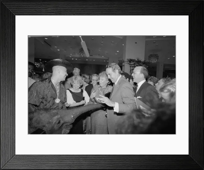 Framed Print : Bob Dole Feeding Elephant Framed Print : Bob Dole Feeding Elephant